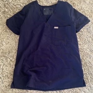FIGS Navy Blue One Pocket Scrub Top